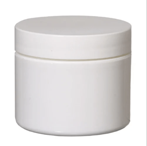 Pote blanco liso de 120 cc con tapa