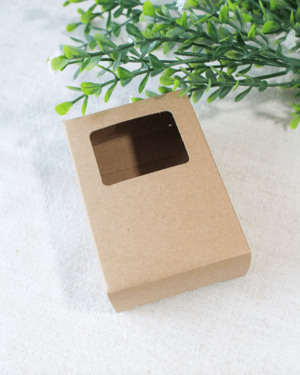 Caja Kraft con ventana para jabón