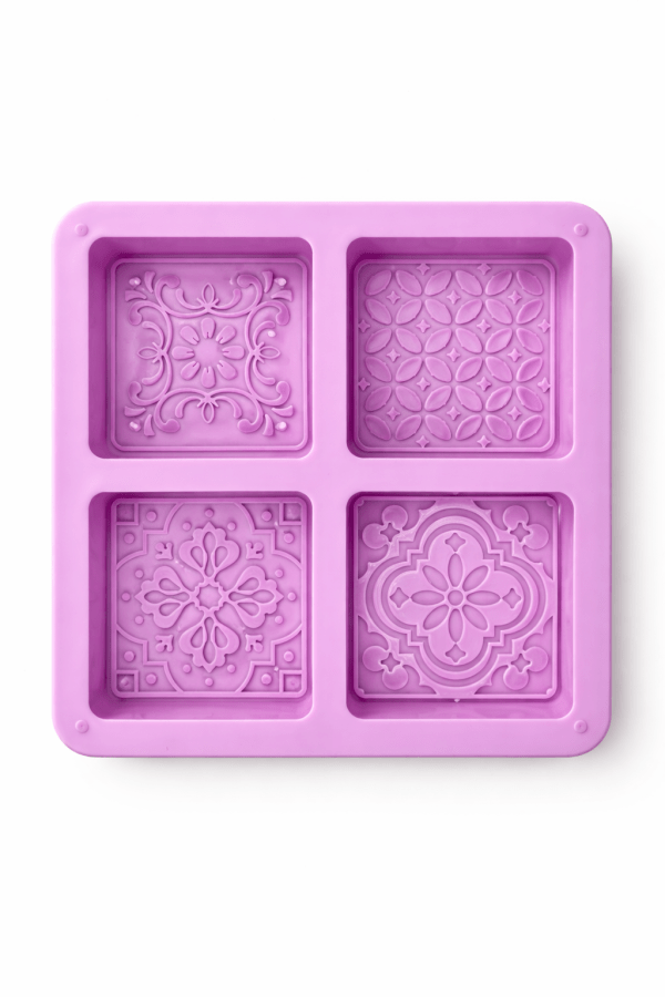 Molde para Jabón Cuadrados con Ornamento